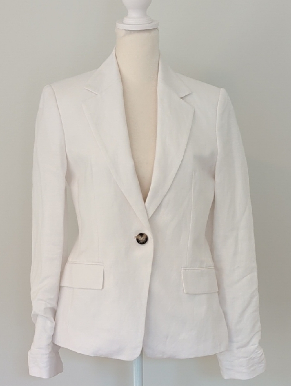 NWT Club Monaco White Single-Button Linen Blazer